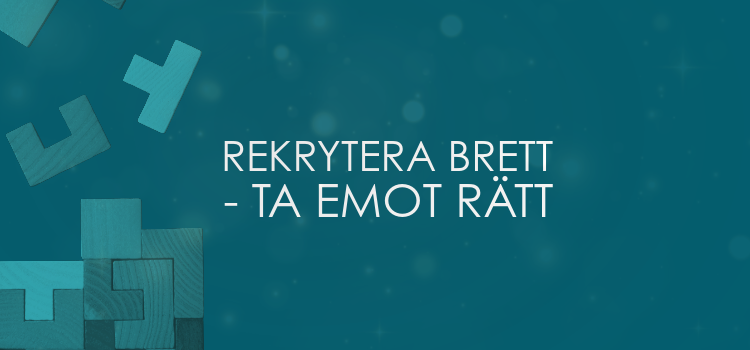 Tetrisbitar som faller på plats och texten "Rekrytera brett - ta emot rätt"