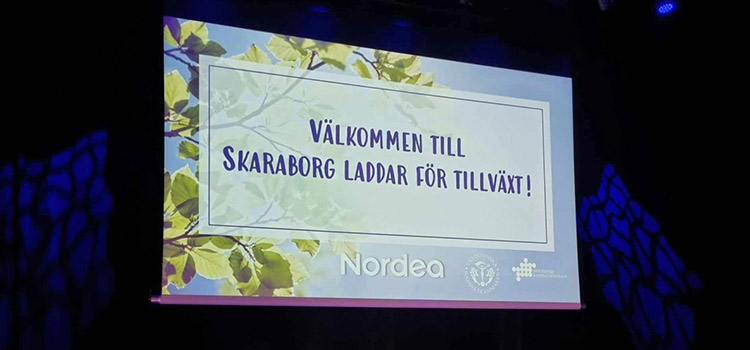 PowerPoint bild där det står Välkommen till Skaraborg laddar för tillväxt