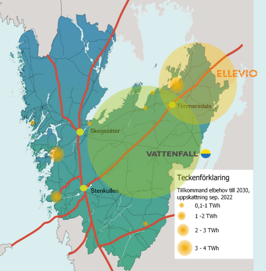 Regionala elnätsägare i Skaraborg samt det tillkommande behovet av el tom. 2030